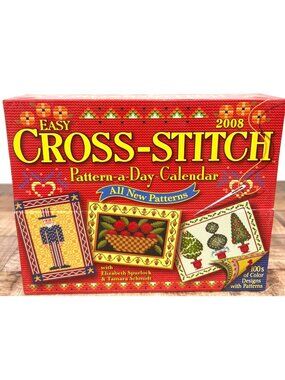 Easy Cross-Stitch 2008 Pattern-A-Day Calendar With New Designs & DMC Floss Color